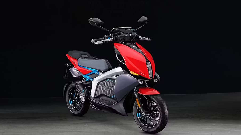 TVS X scooter on city street 2025
